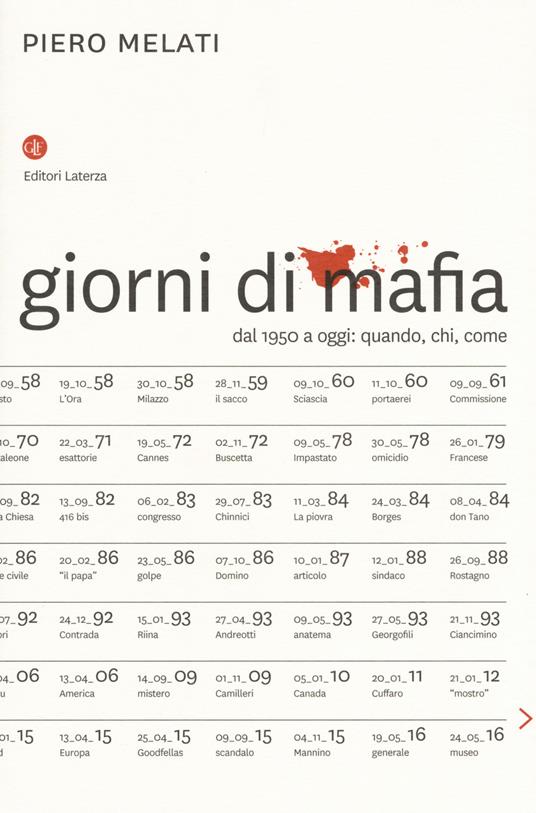 Giorni di mafia. Dal 1950 a oggi: quando, chi, come - Piero Melati - copertina