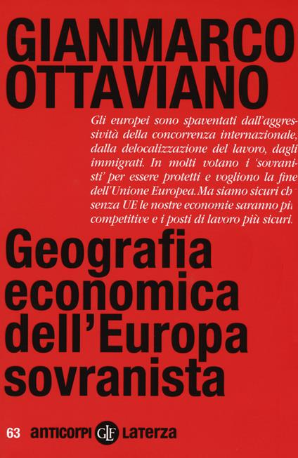 Geografia economica dell'Europa sovranista - Gianmarco Ottaviano - copertina