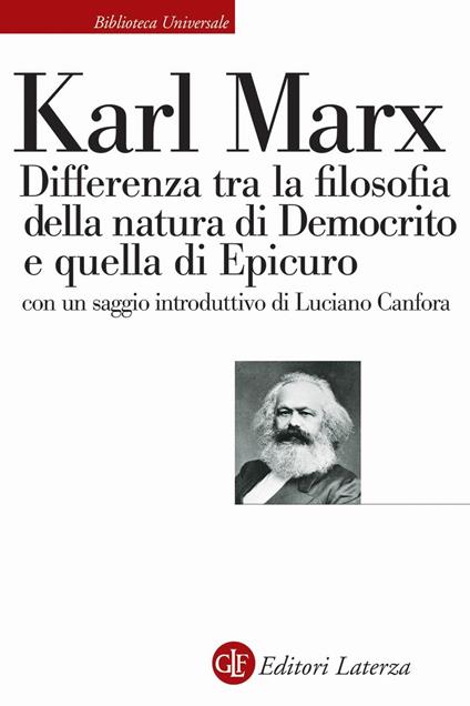 Differenza tra la filosofia della natura di Democrito e quella di Epicuro - Karl Marx - copertina