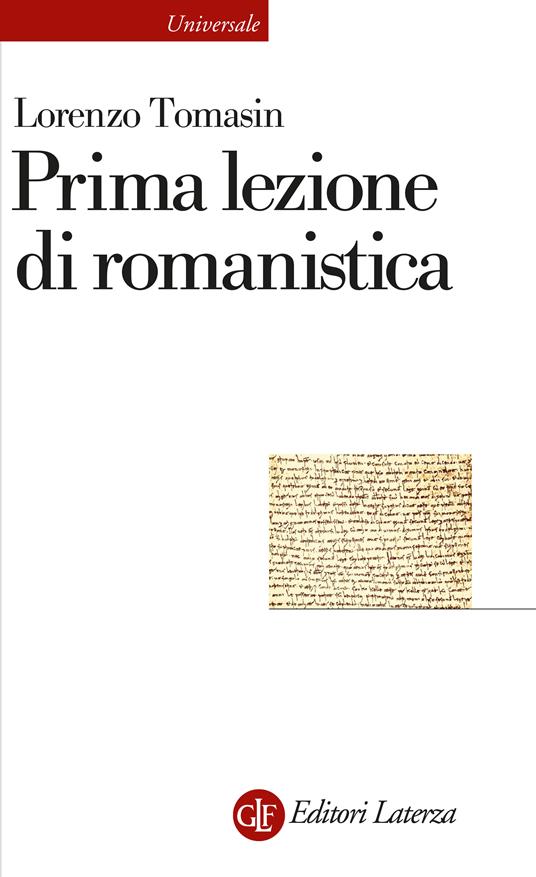 Prima lezione di romanistica - Lorenzo Tomasin - copertina