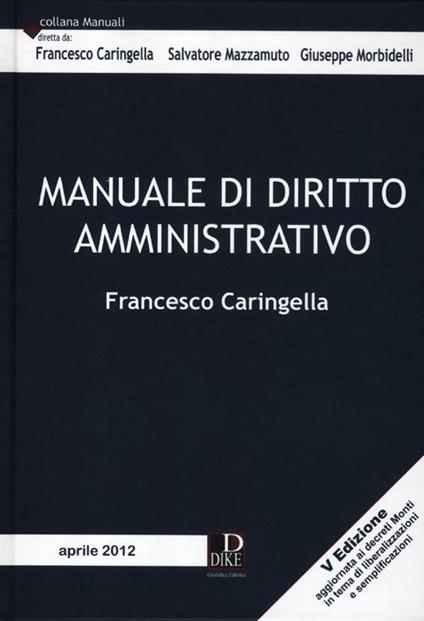 Manuale di diritto amministrativo - Francesco Caringella - copertina