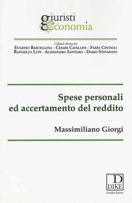 Spese personali ed accertamento del reddito - Massimiliano Giorgi - copertina