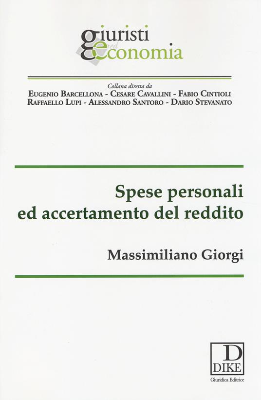 Spese personali ed accertamento del reddito - Massimiliano Giorgi - copertina