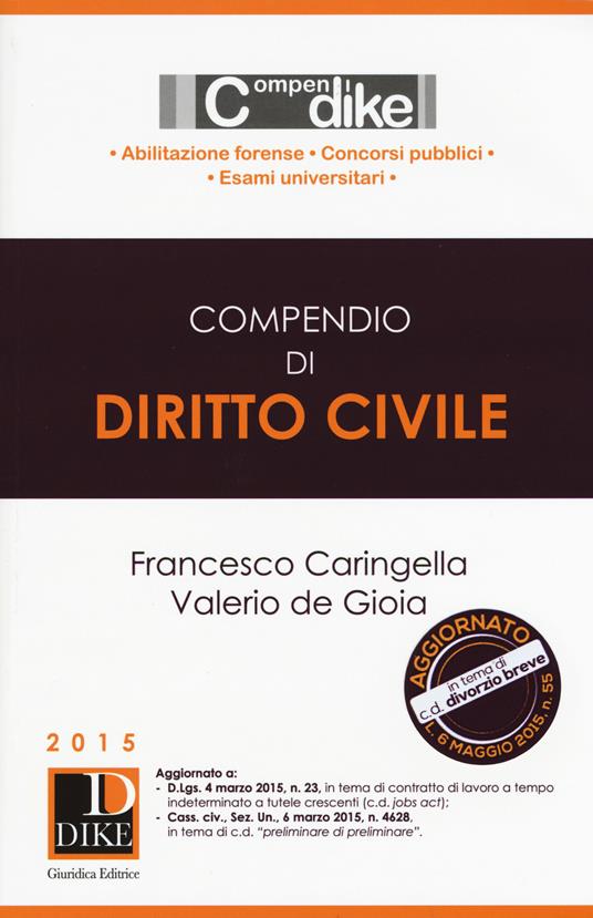 Compendio di diritto civile. Minor - Francesco Caringella,Valerio De Gioia - copertina