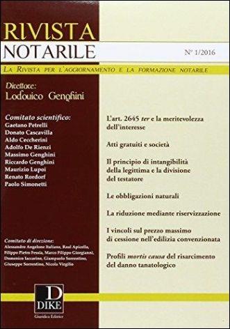 Rivista notarile (2016). Vol. 1 - copertina