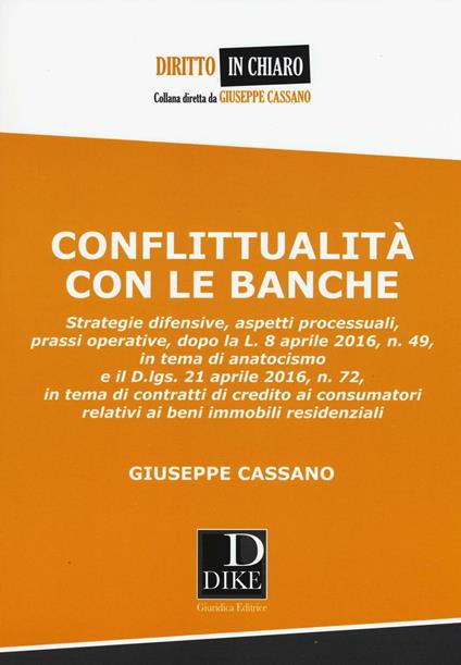 Conflittualità con le banche - Giuseppe Cassano - copertina