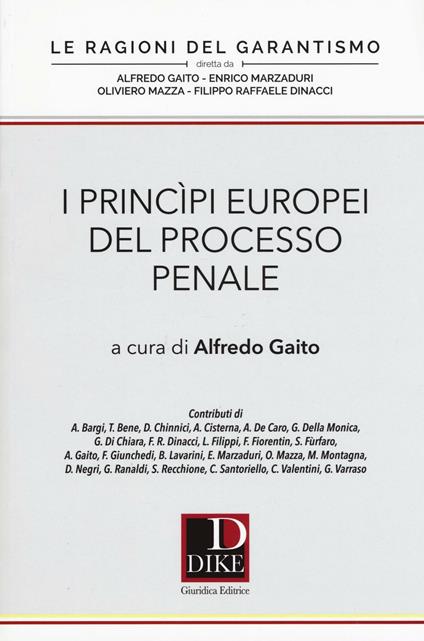 I principi europei del processo penale - copertina