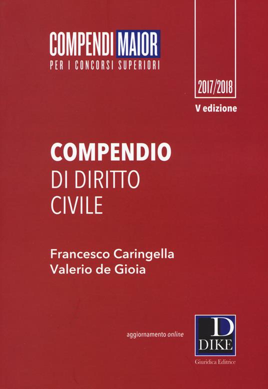 Compendio di diritto civile. Con Contenuto digitale per download e accesso on line - Francesco Caringella,Valerio De Gioia - copertina