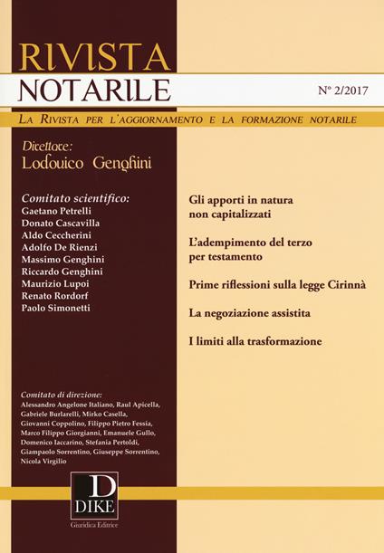 Rivista notarile (2017). Vol. 2 - copertina