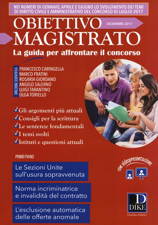 Obiettivo magistrato. La guida per affrontare il concorso (2017). Vol. 12: Dicembre - copertina
