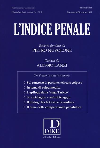 L'indice penale (2018). Vol. 3 - copertina