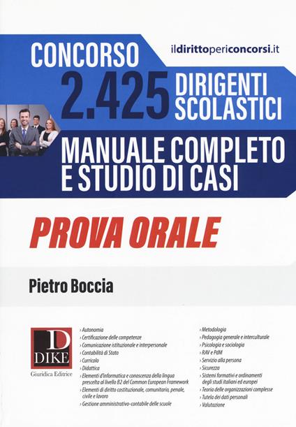 Concorso 2425 dirigenti scolastici. Manuale completo e studio di casi. Prova orale - Pietro Boccia - copertina