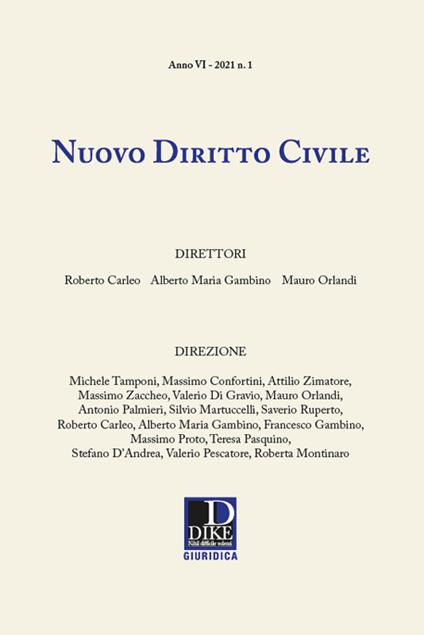 Nuovo diritto civile (2021). Vol. 1 - copertina