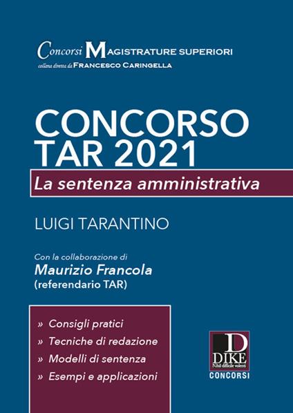 Concorso TAR 2021. La sentenza amministrativa - Luigi Tarantino - copertina