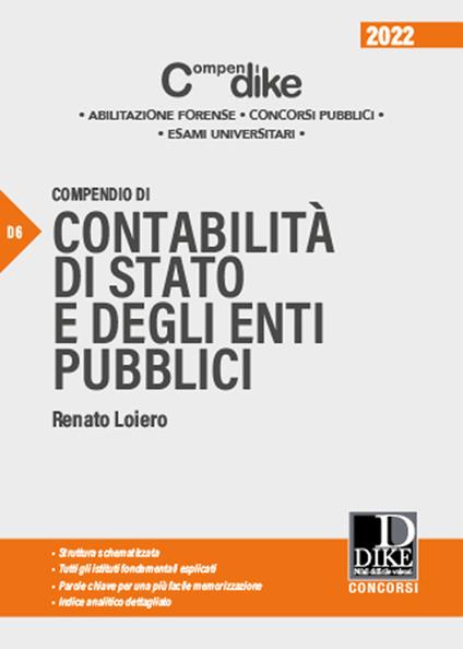 Compendio di contabilità di Stato e degli enti pubblici - Renato Loiero - copertina