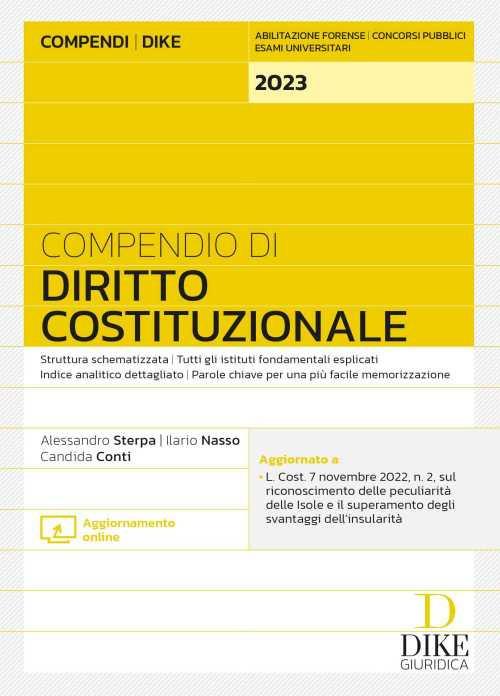 Compendio di diritto costituzionale. Con aggiornamento online - Alessandro Sterpa,Ilario Nasso,Candida Conti - copertina