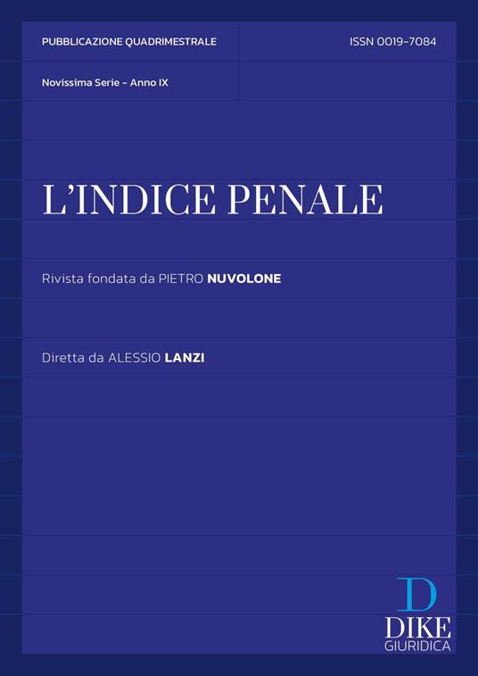 L'indice penale (2023). Vol. 1 - copertina