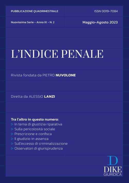 L'indice penale (2023). Vol. 2: Maggio-agosto - copertina