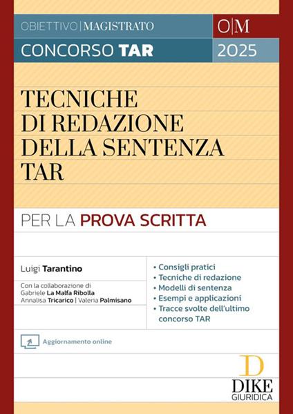Tecniche di redazione della sentenza TAR. Con aggiornamento online - Luigi Tarantino - copertina
