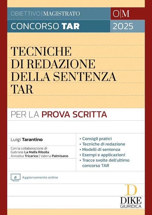 Tecniche di redazione della sentenza TAR. Con aggiornamento online - Luigi Tarantino - copertina