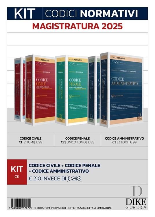 Kit codici normativi magistratura 2025. Con aggiornamento online - copertina