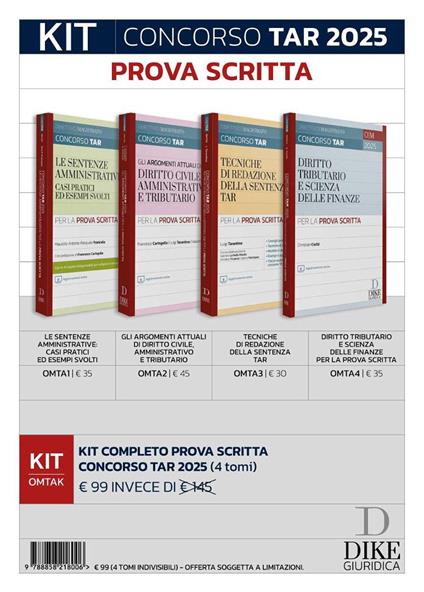Kit concorso TAR 2025. Prova scritta - copertina