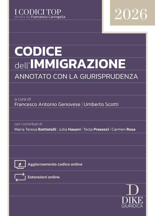 Codice dell'immigrazione annotato con la giurisprudenza. Con aggiornamento codice online. Con estensioni online - copertina