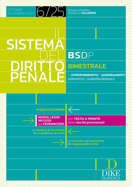 Il sistema del diritto penale (2025). Vol. 6 - copertina