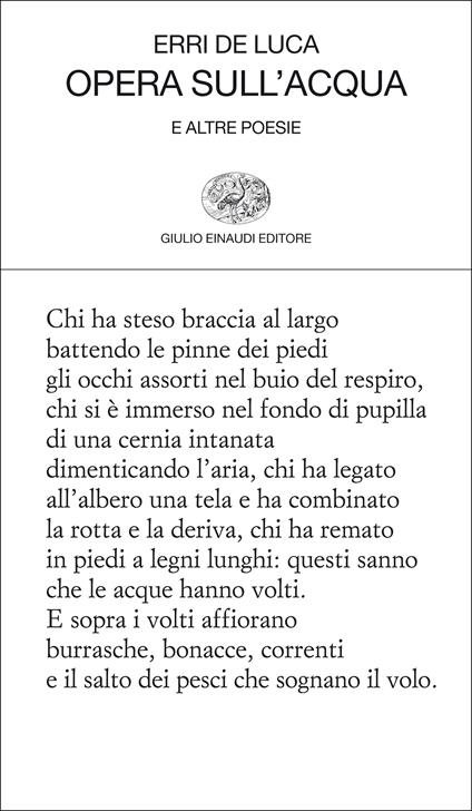 Opera sull'acqua e altre poesie - Erri De Luca - ebook