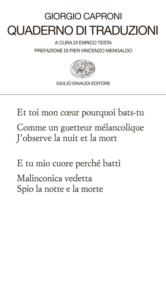 Quaderno di traduzioni - Giorgio Caproni,Enrico Testa - ebook