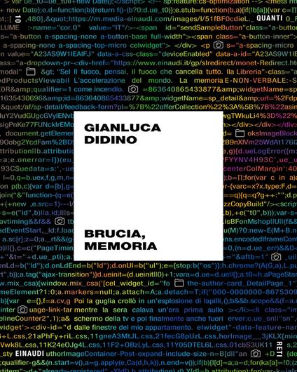 Brucia, memoria - Gianluca Didino - ebook