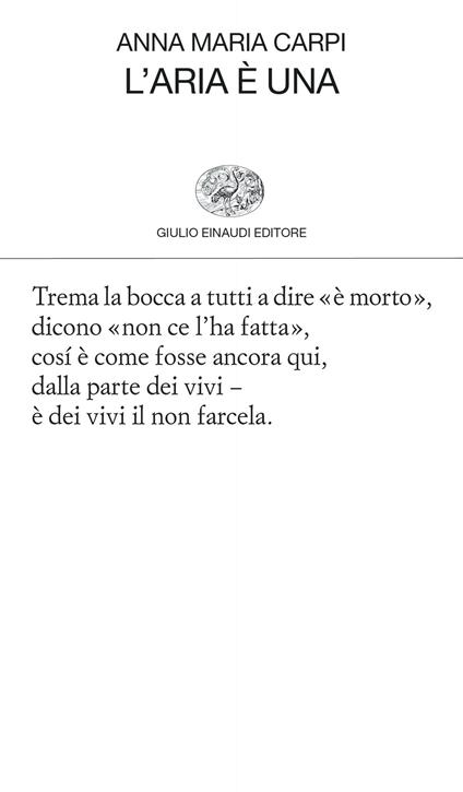 L' aria è una - Anna Maria Carpi - ebook