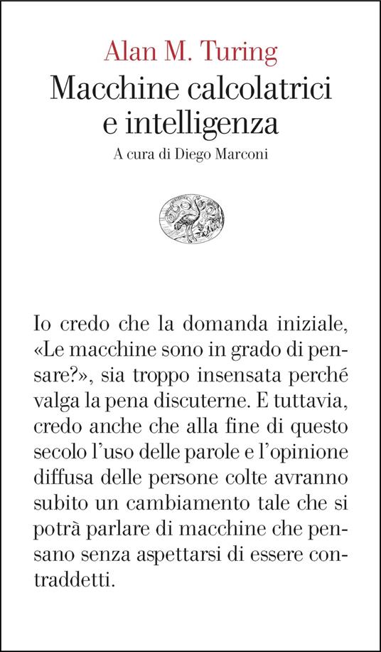 Macchine calcolatrici e intelligenza - Alan M. Turing,Diego Marconi - ebook