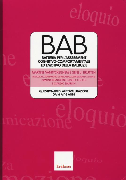 BAB. Batteria per assessment comport. della balbuzie - Martine Vanryckeghem,Gene J. Brutten - copertina