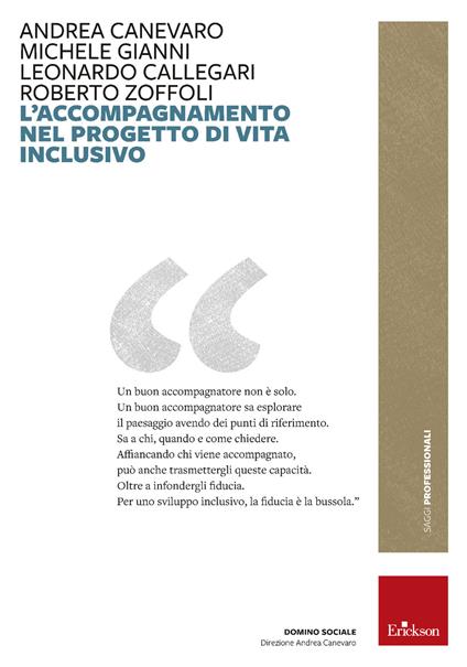 L' accompagnamento nel progetto di vita inclusivo - Andrea Canevaro,Michele Gianni,Leonardo Calligari - copertina
