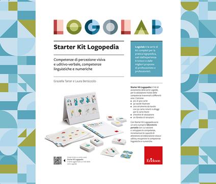 Logolab. Starter kit logopedia. Competenze di percezione visiva e uditivo-verbale, competenze linguistiche e numeriche. Con 50 tavole illustrate. Con 370 Carte - Graziella Tarter,Laura Bertezzolo - copertina