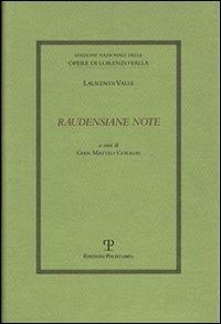 Raudensiane note - Lorenzo Valla - copertina