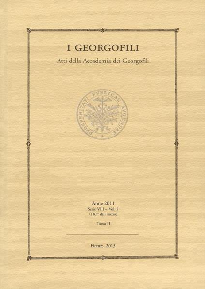 I Georgofili. Atti della Accademia dei Georgofili. Vol. 8\2 - copertina