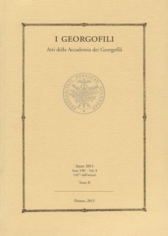 I Georgofili. Atti della Accademia dei Georgofili. Vol. 8\2 - copertina