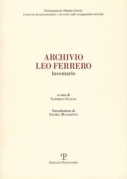 Archivio Leo Ferrero. Inventario - copertina