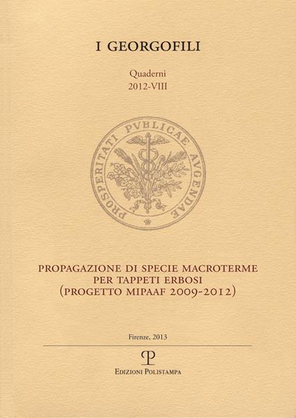Progetto di specie macroterme per tappeti erbosi. Progetto MIPAAF 2009-2012 - copertina