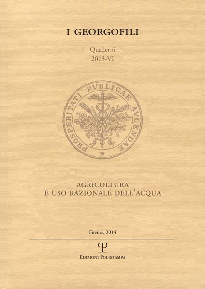 Agricoltura e uso razionale dell'acqua - copertina