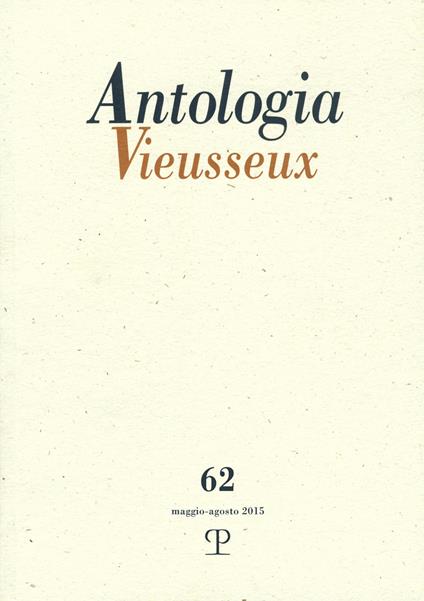 Antologia Vieusseux (2015). Vol. 62 - copertina