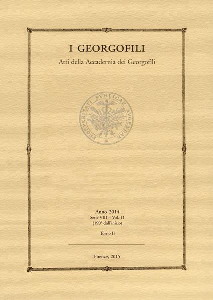 I Georgofili. Atti della Accademia dei Georgofili. Vol. 11\2 - copertina
