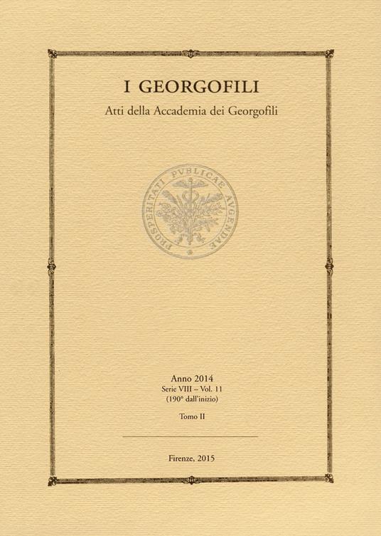 I Georgofili. Atti della Accademia dei Georgofili. Vol. 11\2 - copertina