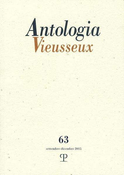 Antologia Vieusseux (2015). Vol. 63 - copertina