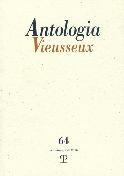 Antologia Vieusseux (2016). Vol. 64 - copertina