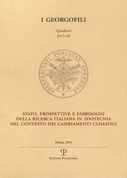 Stato, prospettive e fabbisogni della ricerca italiana in zootecnia nel contesto dei cambiamenti climatici - copertina