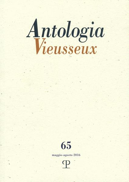 Antologia Vieusseux (2016). Vol. 65 - copertina