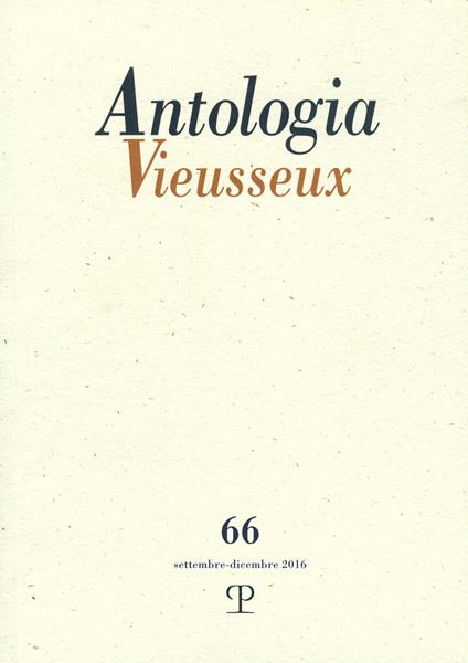 Antologia Vieusseux (2016). Vol. 66 - copertina